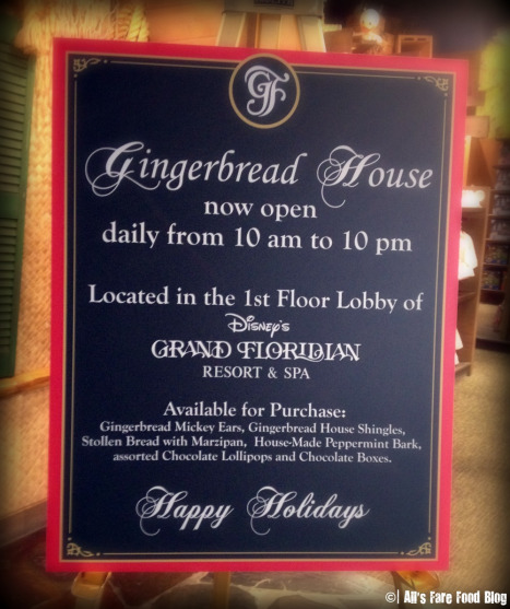 Sign for the Grand Floridian Gingerbread House at the Polynesian Resort