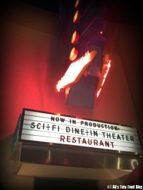 Exterior neon sign at Disney's Sci-Fi Dine-in Theater