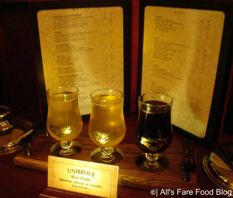 Canadian Beer Flight at Le Cellier
