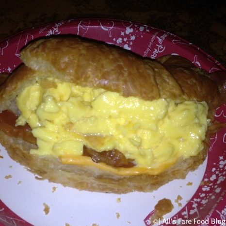 Breakfast croissant sandwich