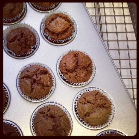 Cupcakes out of the oven