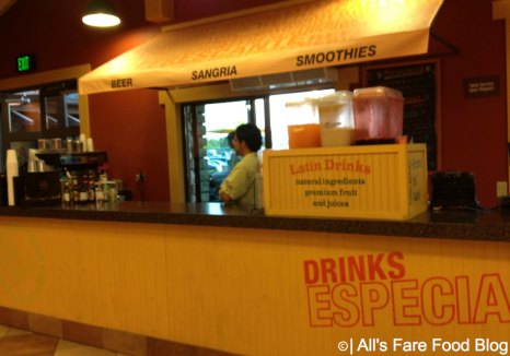 Indoor bar for margaritas at Pollo Campero, Downtown Disney