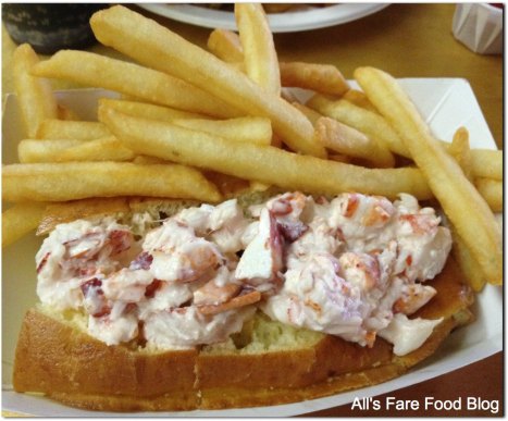 The famous lobster roll and french fries at Woodman's of Essex